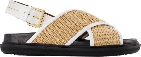 Marni Multicolor Leren Fussbett Sandalen Meerkleurig Dames