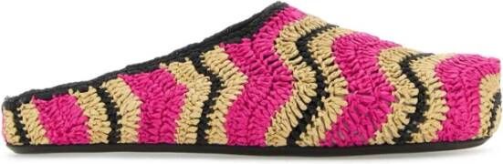 Marni Multicolor raffia slippers voor heren Meerkleurig Heren