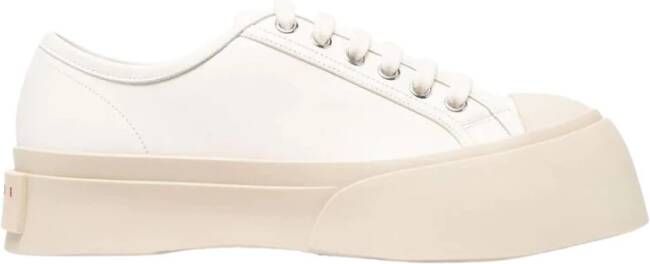 Marni Witte Sneakers Regular Fit Geschikt voor Alle Temperaturen 100% Leer White