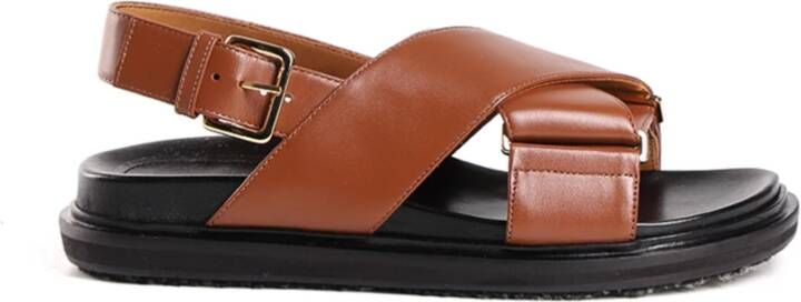 Marni Fussbet sandalen met gekruiste bandjes Bruin - Foto 1