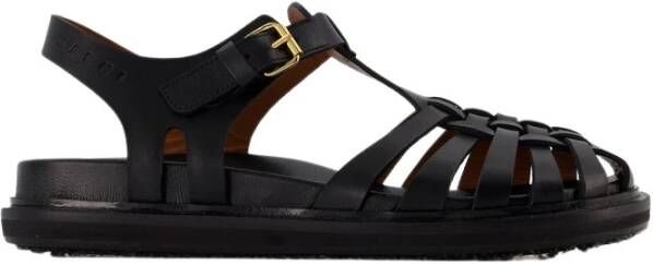 Marni Experimentele Leren Sandalen Black Dames