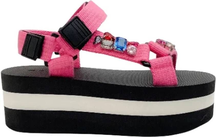 Marni Pre-owned Canvas sandals Pink Dames