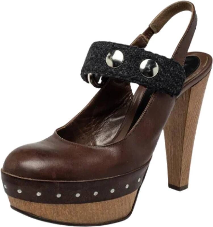 Marni Pre-owned Fabric heels Brown Dames