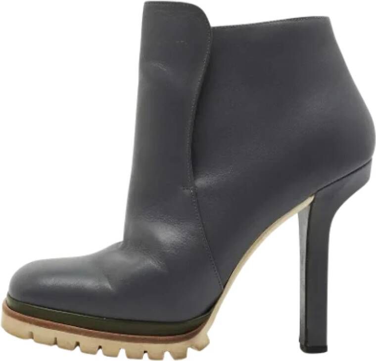 Marni Pre-owned Leather boots Gray Dames