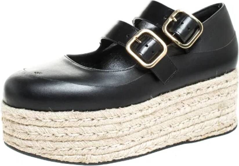 Marni Pre-owned Leather flats Black Dames