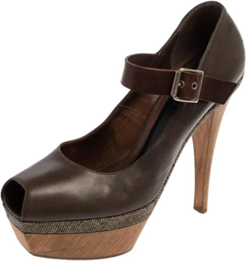 Marni Pre-owned Leather heels Brown Dames