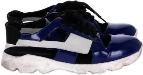 Marni Pre-owned Leather sneakers Blue Dames