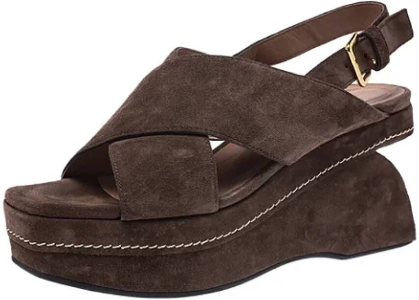 Marni Pre-owned Suede sandals Brown Dames