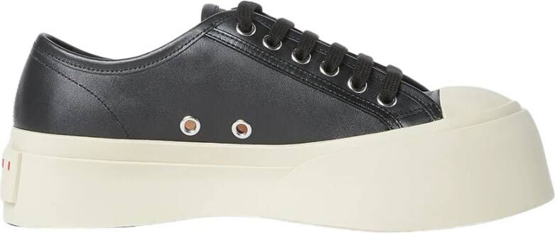 Marni Low-Top Sneakers Black Smooth Leather Sneakers in zwart