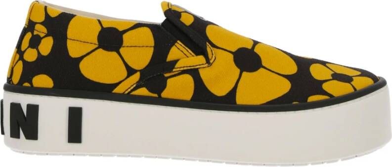 Marni Bloemenprint Slip-On Canvas Sneakers Multicolor Dames