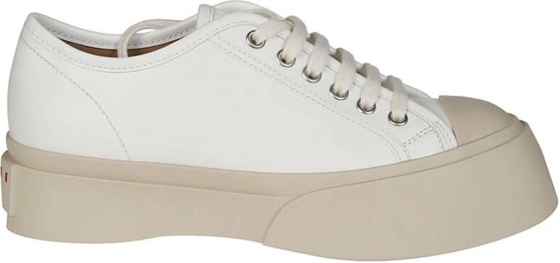 Marni Witte Sneakers Regular Fit Geschikt voor Alle Temperaturen 100% Leer White