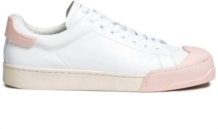 Marni Lilly White Light Pink Leren Bumper Sneakers Meerkleurig Dames