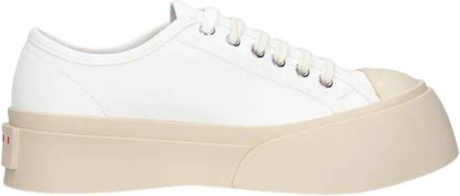 Marni Witte Sneakers Regular Fit Geschikt voor Alle Temperaturen 100% Leer White