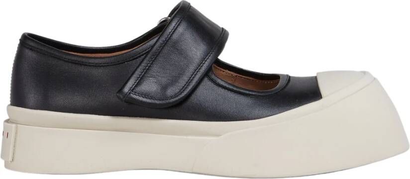 Marni Chunky Slip-On Touch Strap Sandalen Black Dames