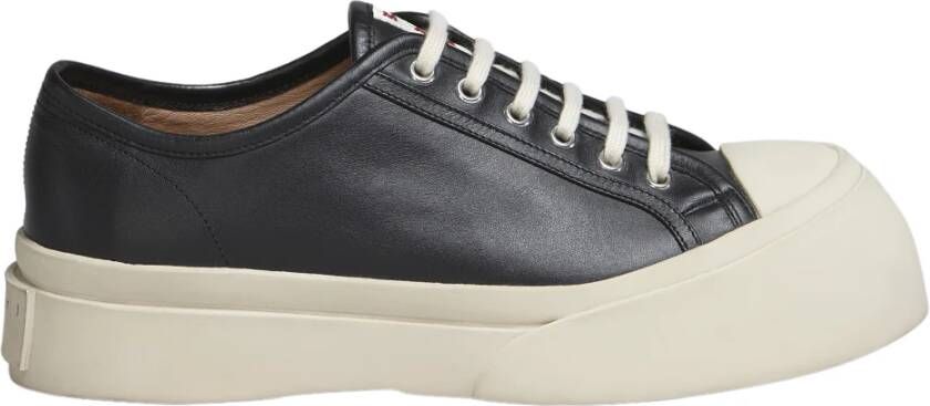 Marni Nappa Leather Pablo Lace Up Sneakers Zwart Dames