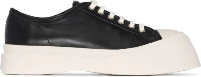 Marni Low-Top Sneakers Black Smooth Leather Sneakers in zwart