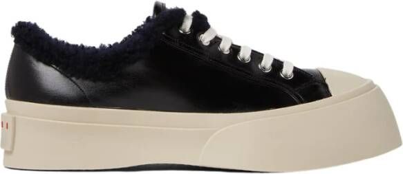 Marni Nappa Leather Pablo Lace Up Sneakers Zwart Dames