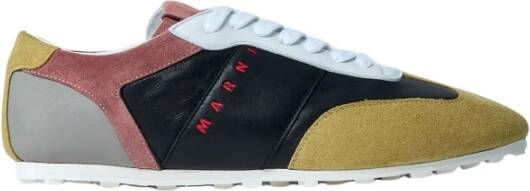 Marni Voetbal Leren Sneakers met Suède Panelen