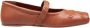 Marni Leren Ballerina Flats met Ingedrukte Strik Brown Dames - Thumbnail 1