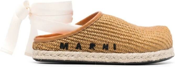 Marni Stijlvolle Katoenen Sneakers Beige Dames