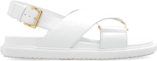 Marni Voetbed leren sandalen White Dames