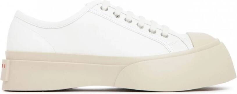 Marni Witte Sneakers Regular Fit Geschikt voor Alle Temperaturen 100% Leer White - Foto 9