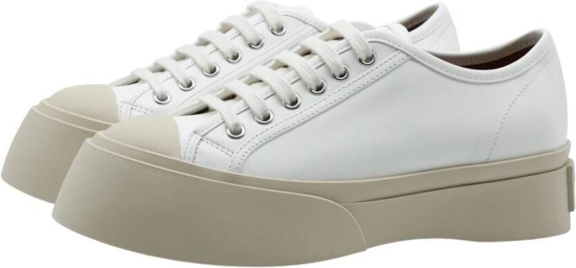 Marni Witte Leren Plateau Sneakers White Dames