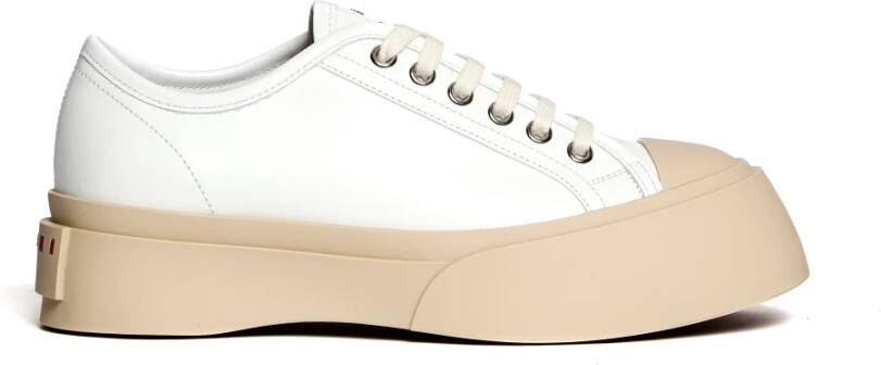 Marni Low-Top Sneakers Laced Up Sneakers Leather White in wit