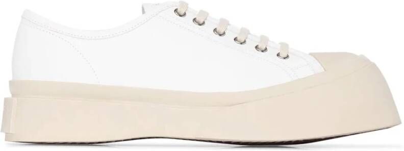 Marni Witte Leren Sneakers Wit Dames