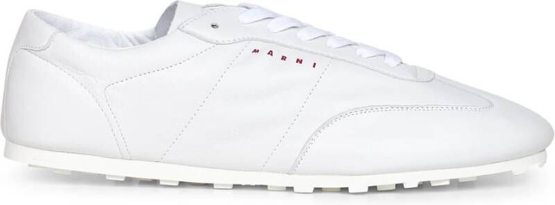 Marni Witte Leren Voetbalstijl Sneakers