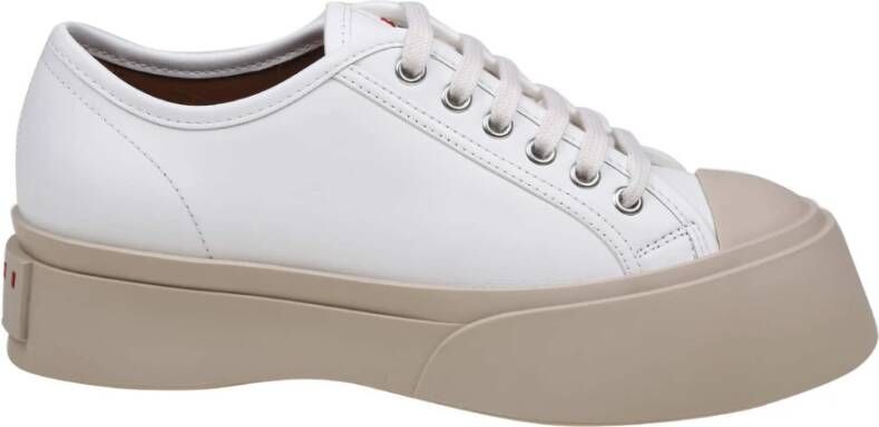 Marni Low-Top Sneakers Laced Up Sneakers Leather White in wit