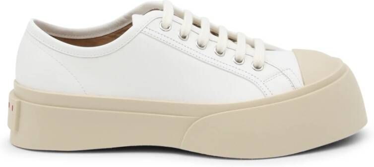 Marni Witte Sneakers Regular Fit Geschikt voor Alle Temperaturen 100% Leer White - Foto 10