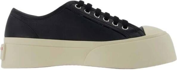 Marni Low-Top Sneakers Black Smooth Leather Sneakers in zwart