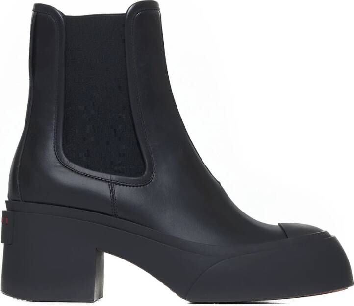 Marni Zwarte Enkellaarsjes met 6cm Hak Black Dames