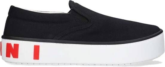 Marni Zwarte Logo Slip-on Sneakers Zwart Heren