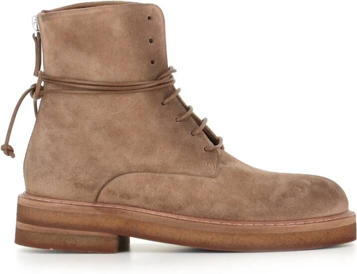Marsell Beige Suède Enkellaarzen Beige Dames