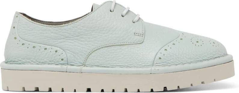 Marsell Blauwe leren derby schoenen met rubberen zool