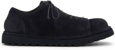 Marsell Blauwe Omgekeerde Leren Derby Schoen