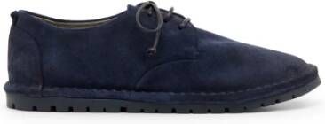Marsell Blauwe Omgekeerde Leren Derby Schoenen
