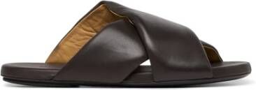 Marsell Chocoladebruine Leren Cross-over Sandalen