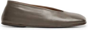 Marsell Leren Ballerina Schoenen in Mortelkleur