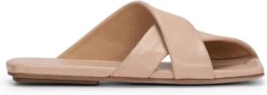 Marsell Roze Leren Kruis Sandalen