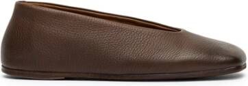 Marsell Vierkante Neus Ballerina Flat in Bruin