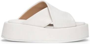 Marsell Witte Leren Cross-over Sandalen Platform