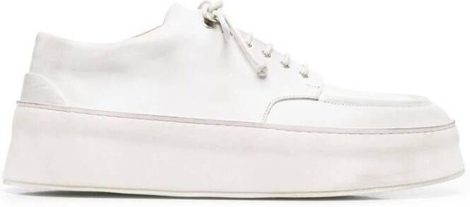 Marsell Witte Leren Platform Derby Schoenen White Heren