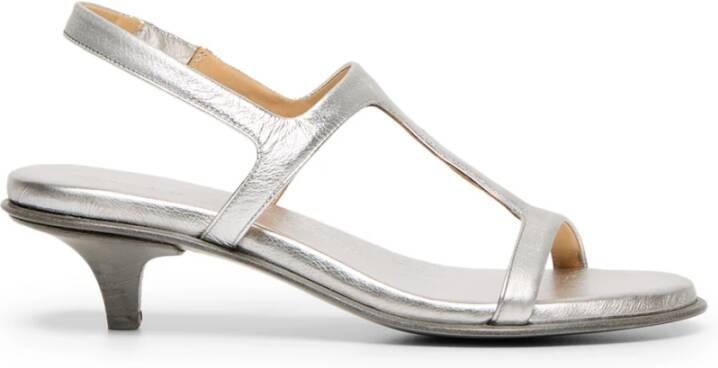 Marsell Zilveren Leren Slingback Sandalen