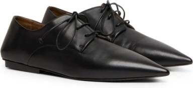 Marsell Zwarte leren Derby-schoenen handgemaakt in Italië