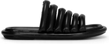 Marsell Zwarte leren instap sandalen