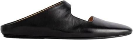 Marsell Zwarte Leren Open Sandalen