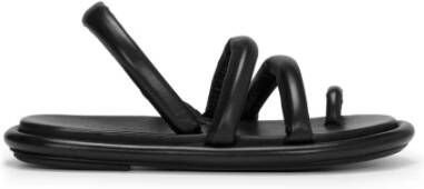 Marsell Zwarte leren sandalen met buisvormige banden